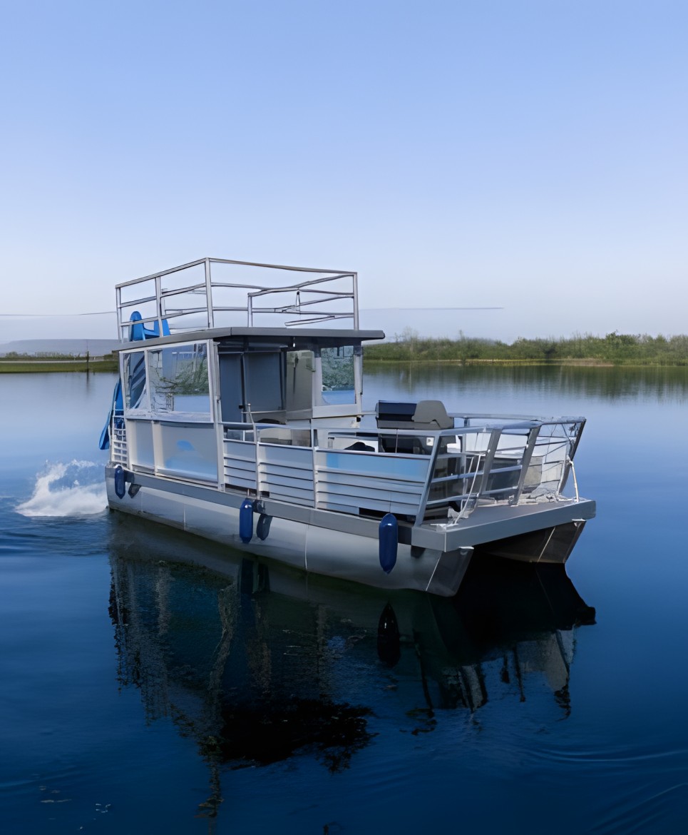 eventboote.de - Partyboot Berlin Sunset mit Grill und Rutsche - Grillfloß mit Toilette